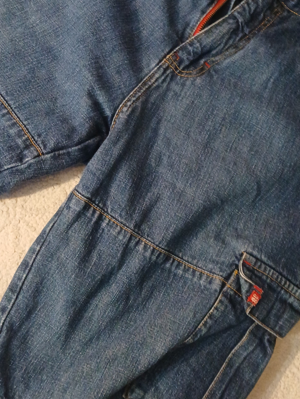 Vintage Bugle Boy Jean Co. Straight Leg Denim Jeans - Red Zipper Detail